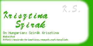 krisztina szirak business card